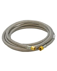 Propane High Pressure Galv. Braided Gas Hose - 3/8" x 3/8" BSP FM x 5M, H20P/06/5/38/GO, Blow Torch Gas Hose