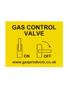 Vertical Isolation Gas Valve Label