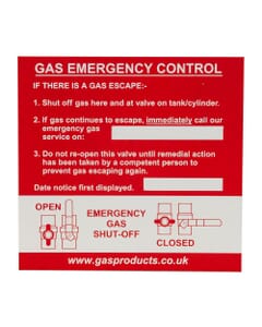 Gas Stop Label Gas Safe® Gas Emergency Control Labels - Pack of 10 | Gas Report Pads ...