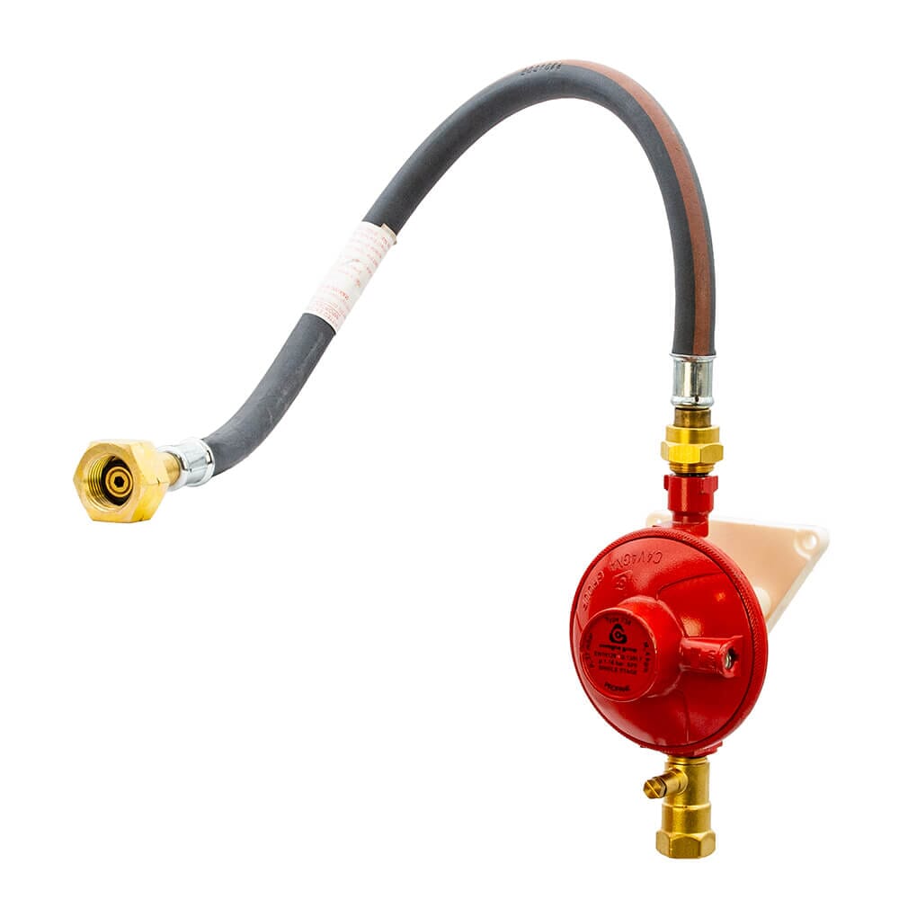 Cavagna LPG Single Cylinder Propane Gas Regulator Kit - Irish F-Valve, HA101E