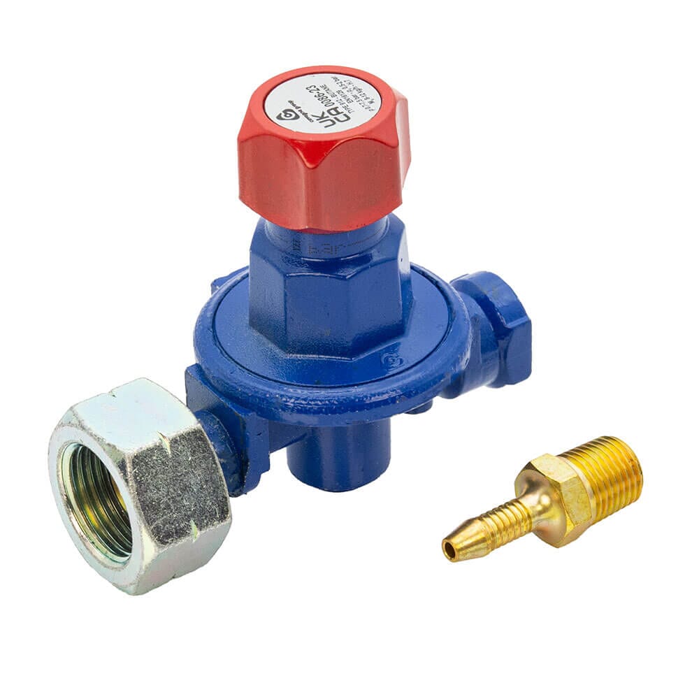 Cavagna High Pressure Adjustable Butane Gas Regulator - 0.5 to 2 Bar , HA117, High-pressure Cavagna adjustable butane regulator (0.5–2 bar) complete with 4.8mm hose nozzle. Suitable for Calor 4.5kg butane cylinders and ideal for blow torches, site heaters
