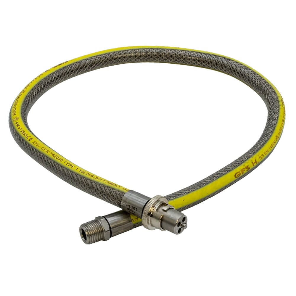 GFS® Straight Bayonet Gas Cooker Hose EN14800 1/2" x 1000mm, HA130