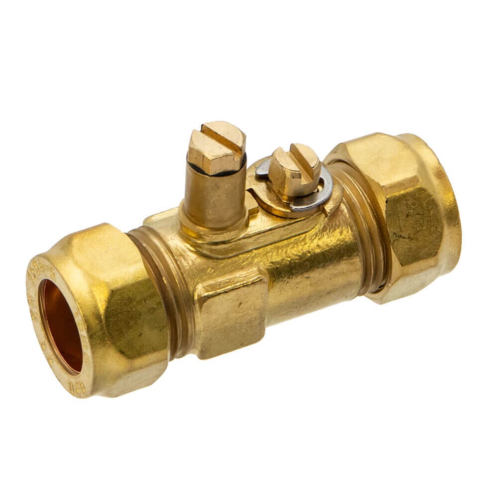 Gas Ball Valve with Test Point - 15mm Compression, HA191