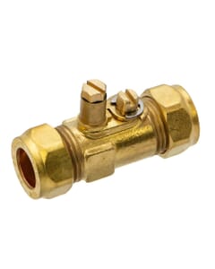 Gas Ball Valve with Test Point - 15mm Compression, HA191