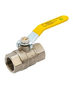 Tesla 3/4" BSP Full Bore Gas Ball Valve – Yellow Lever Handle, HA197
