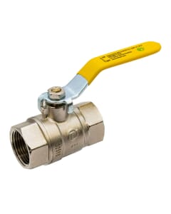 Tesla 1" BSP Full Bore Gas Ball Valve – Yellow Lever Handle, HA198