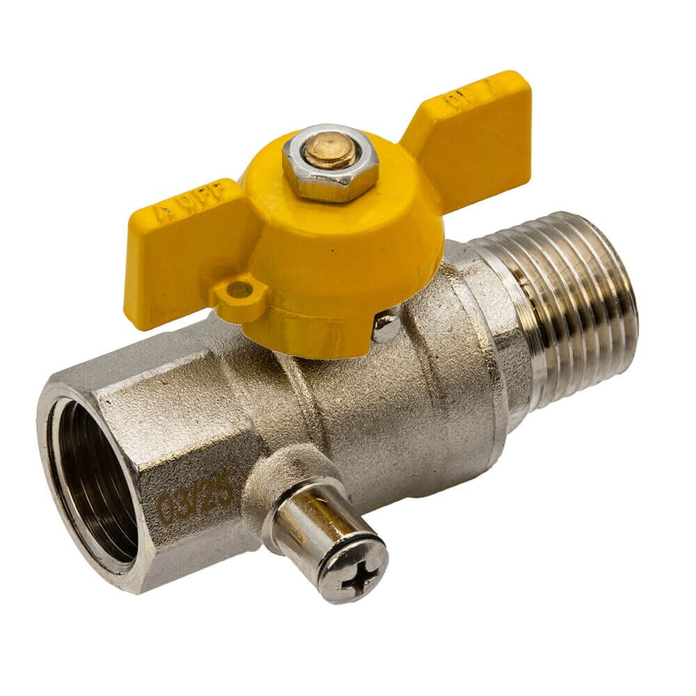 Gas Test Point Ball Valve 1/2" BSP M x F, HA19L