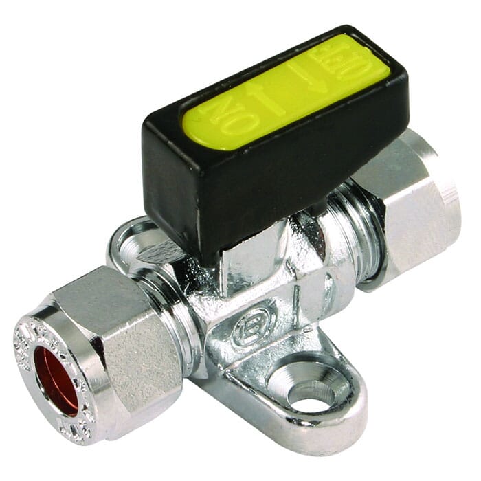 8mm x 8mm Mini Gas Ball Valve with Foot Plate Mini Gas Ball