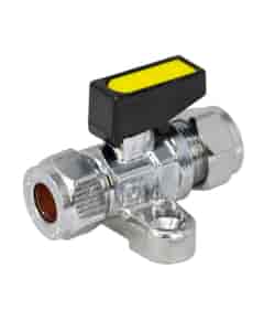 Mini Gas Ball Valve - 10mm Compression with Foot Plate, HA217
