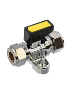 Mini Gas Ball Valve - 10mm Compression with Foot Plate, HA217