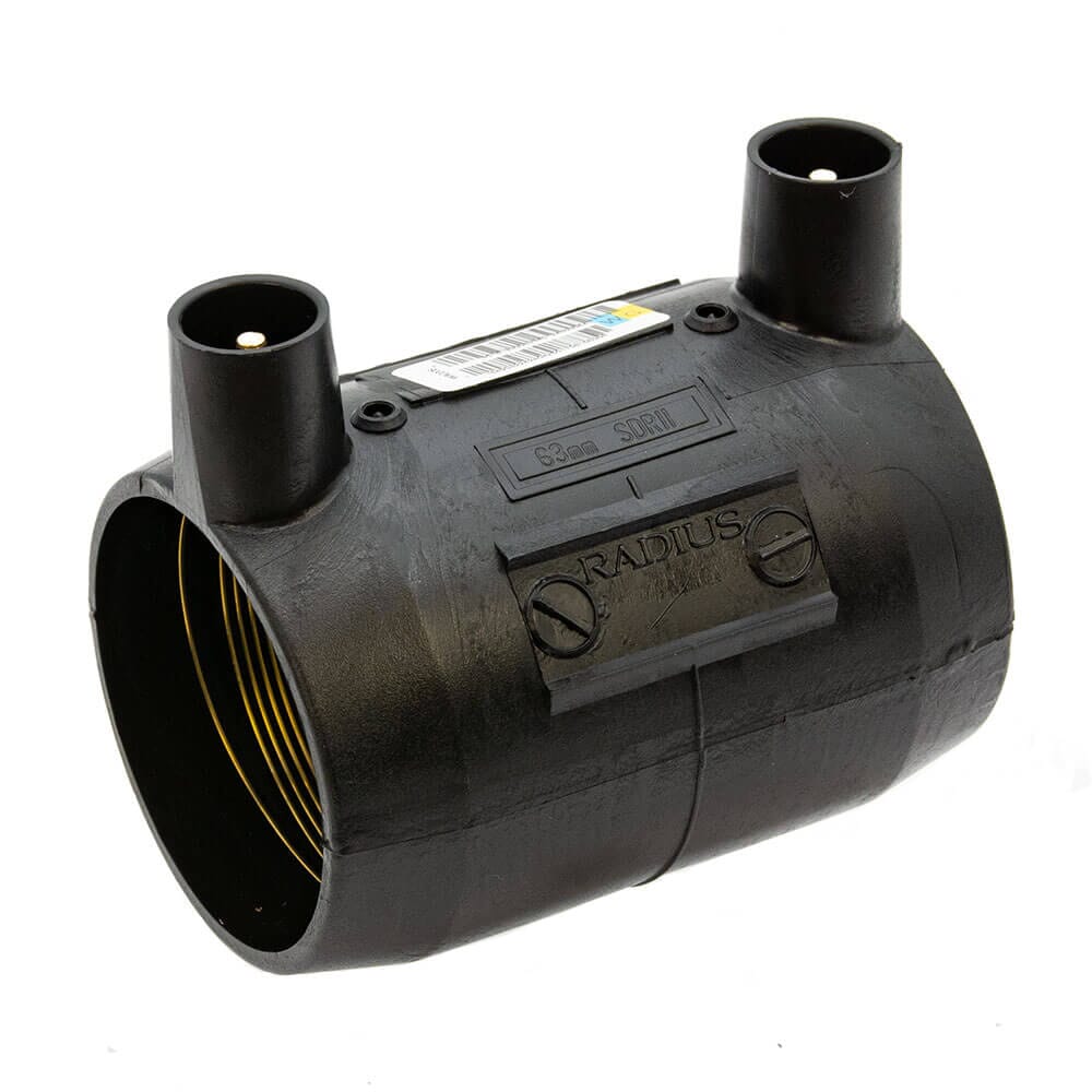 Universal 63mm Black MDPE Electrofusion Coupler, HA2503