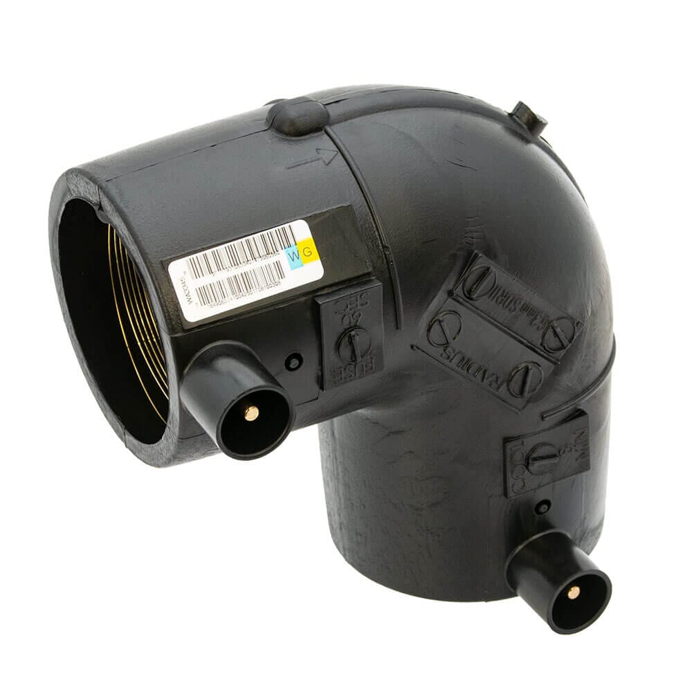 Universal 63mm Black MDPE Electrofusion Equal Elbow, HA2514