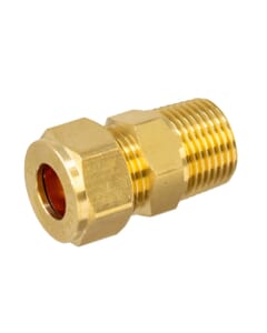 Brass Compression Male Adapter – 10mm x 3/8" BSPT Coupler, HA262