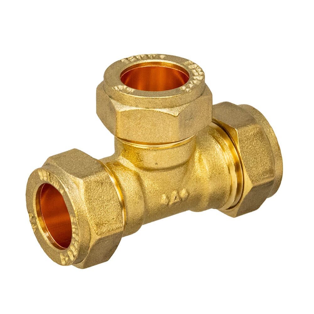 Brass Compression Equal Tee - 15mm, HA271