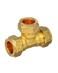 Brass Compression Equal Tee - 15mm, HA271