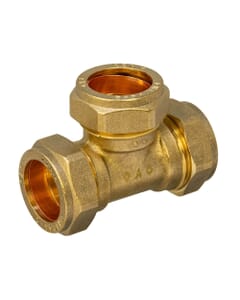 Brass Compression Equal Tee - 22mm, HA272