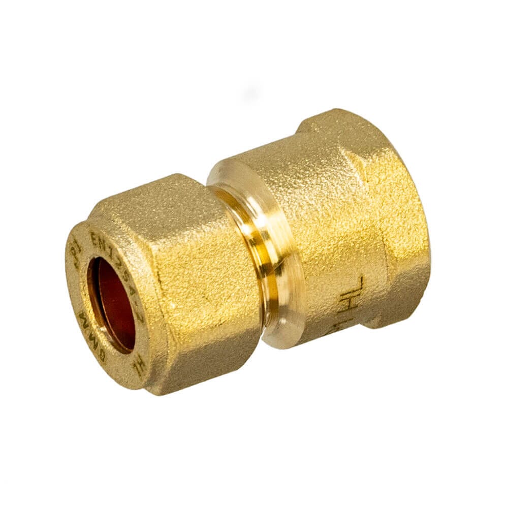 Brass Compression Female Adapter – 8mm x 1/4" BSP Coupler