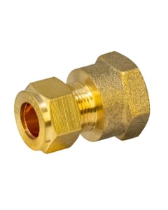 Brass Compression Female Adapter – 10mm x 3/8" BSP Coupler