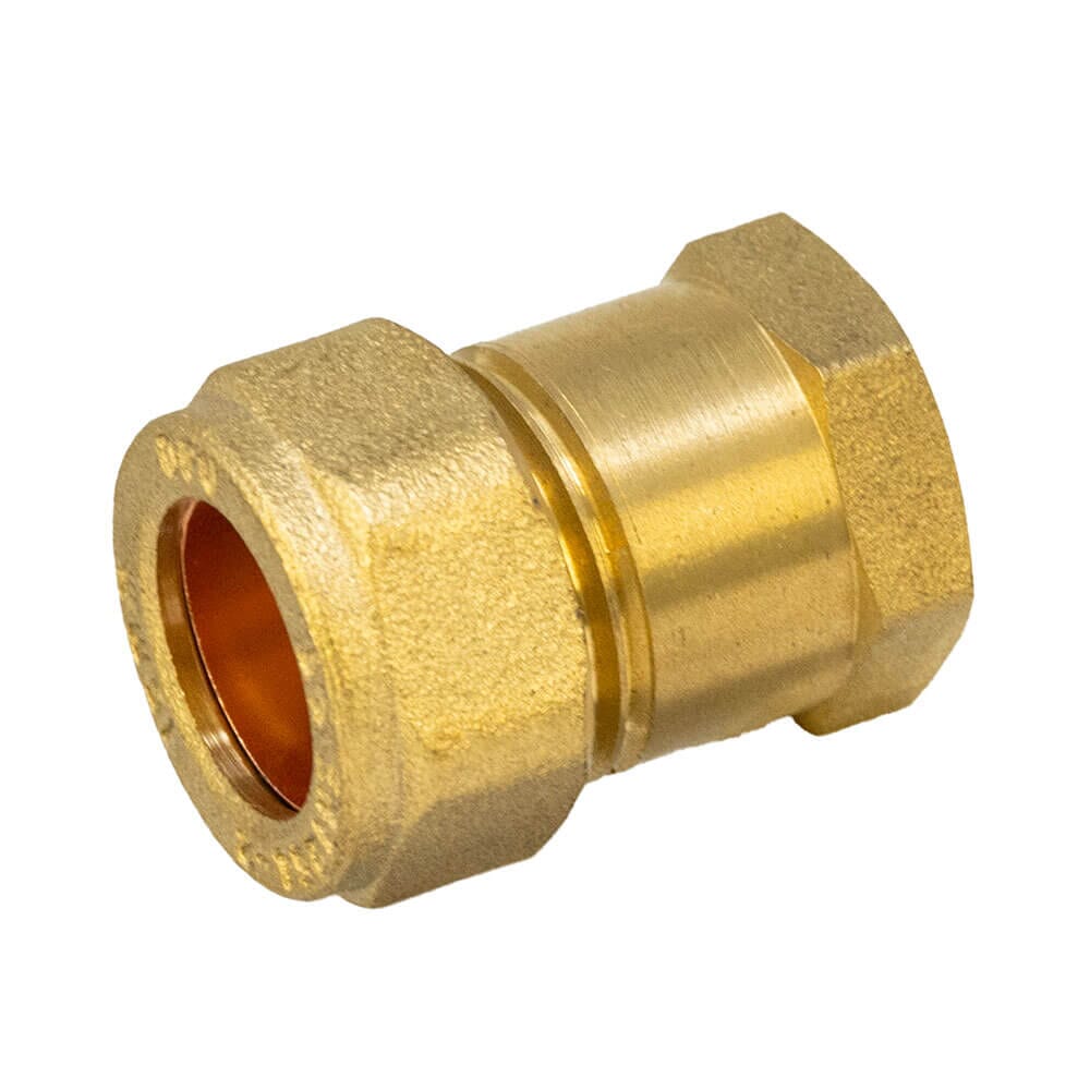 Brass Compression Female Adapter – 15mm x 3/8" BSP Coupler, HA278