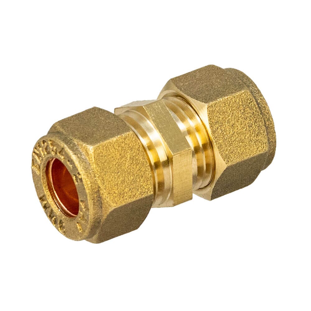 8mm Brass Compression Straight Coupling