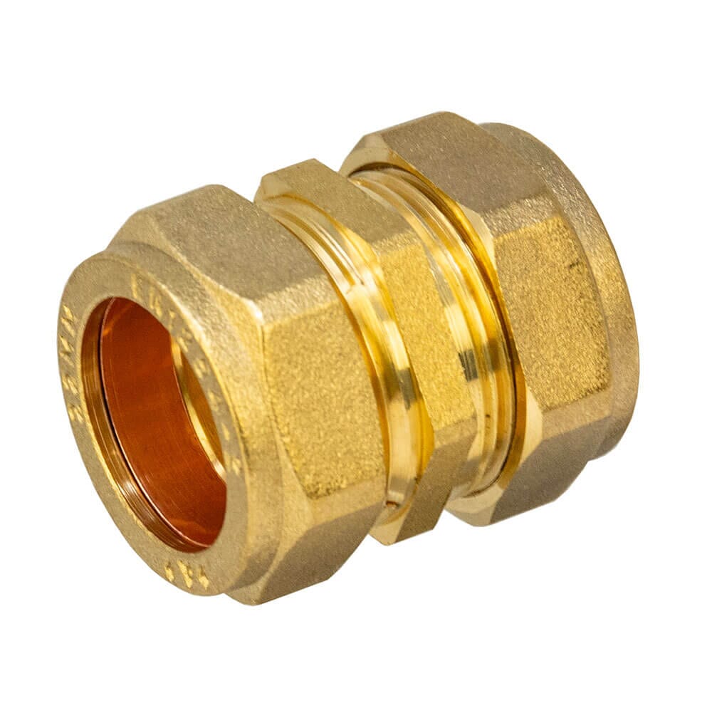 22mm Brass Compression Straight Coupling, HA283