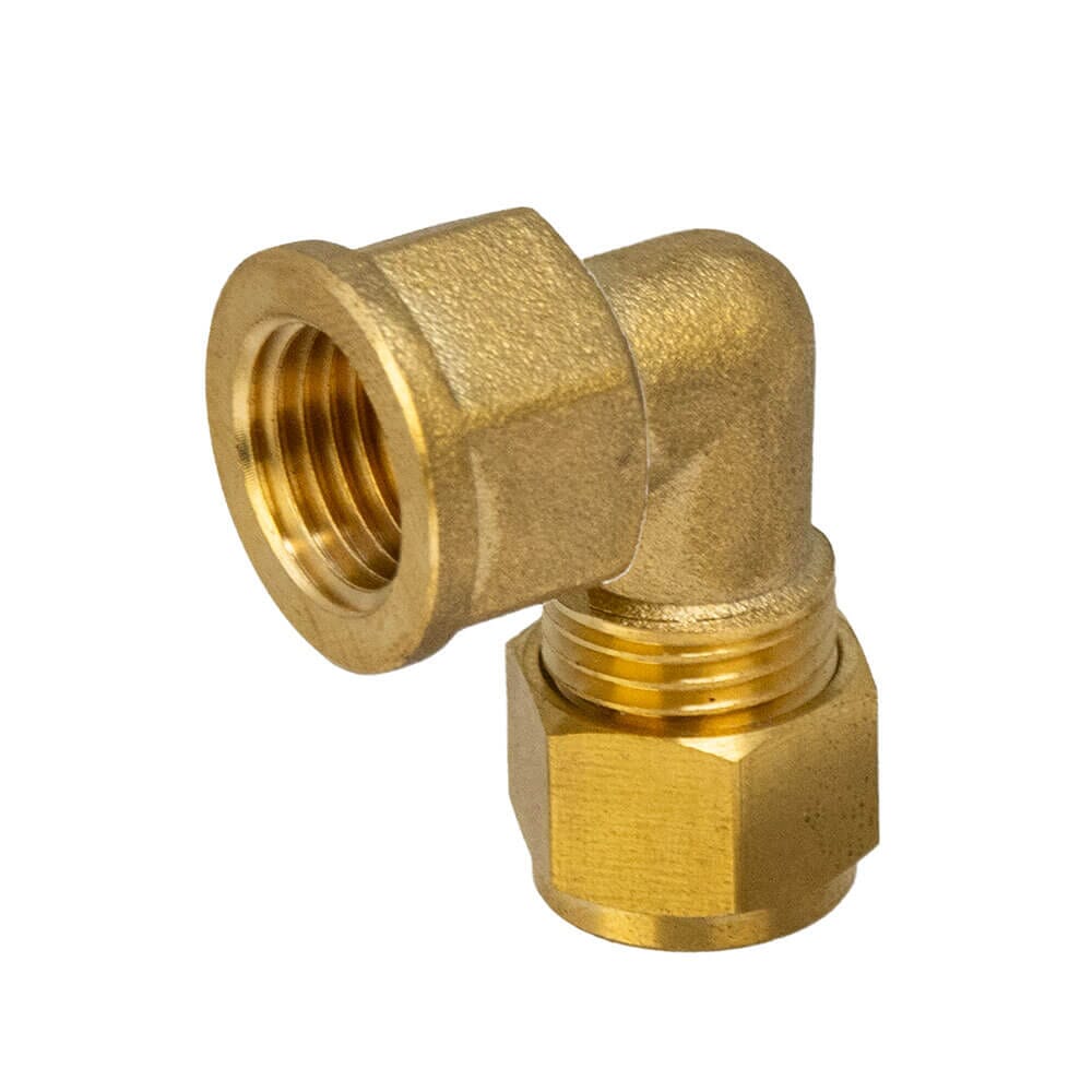 Brass Compression Elbow – 8mm x 1/4" BSP Female, HA295