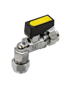 Mini Elbow Gas Ball Valve - 8mm Compression, HA3100