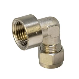 Compression Hobs Brass Compression Elbow Fitting for Gas Hobs - 10mm x 1/2