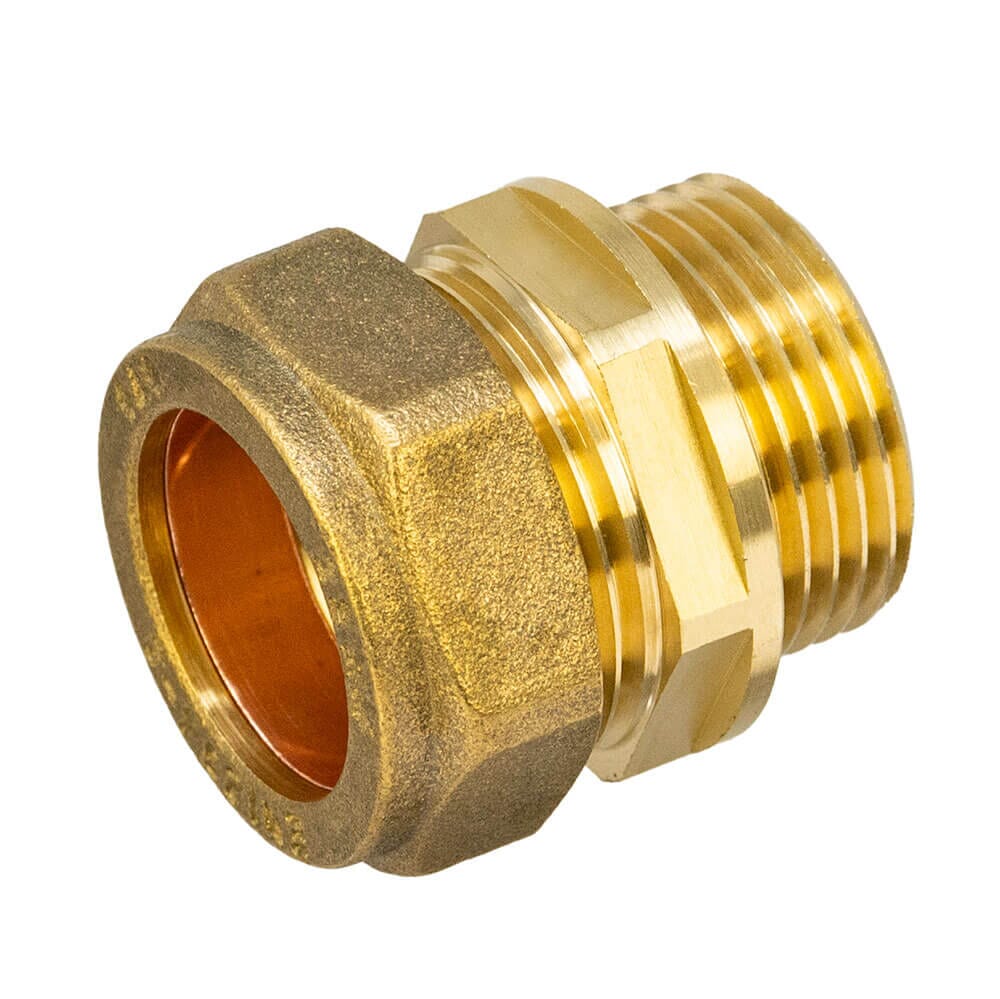 Brass Compression Male Adapter – 22mm x 3/4" BSP Coupler, HA5019
