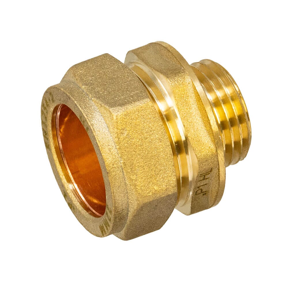 Brass Compression Male Adapter – 22mm x 1/2" BSP Coupler, HA5022