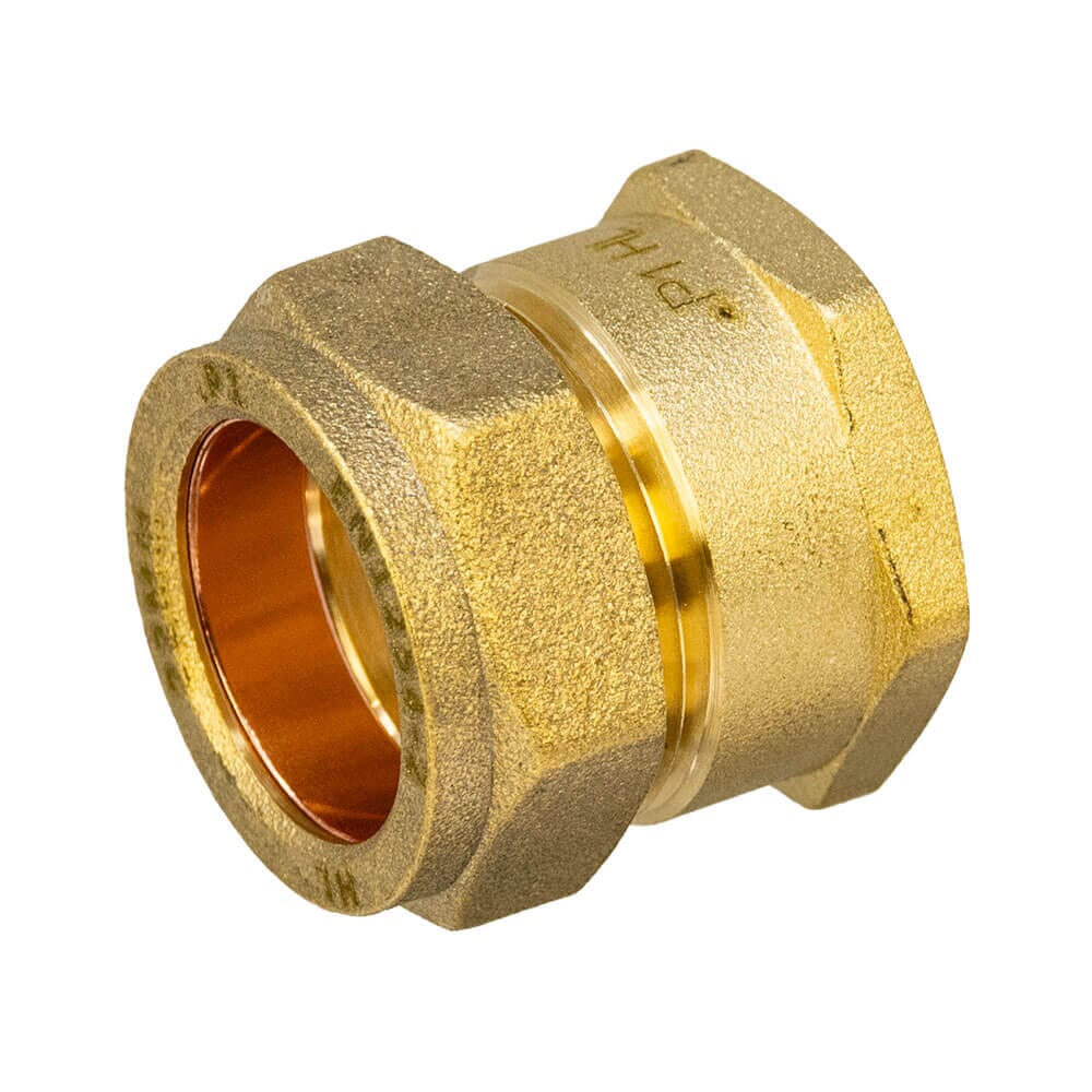 Brass Compression Female Adapter – 22mm x 3/4" BSP Coupler, HA5052