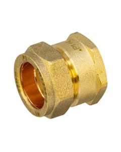 Brass Compression Female Adapter – 22mm x 3/4" BSP Coupler, HA5052