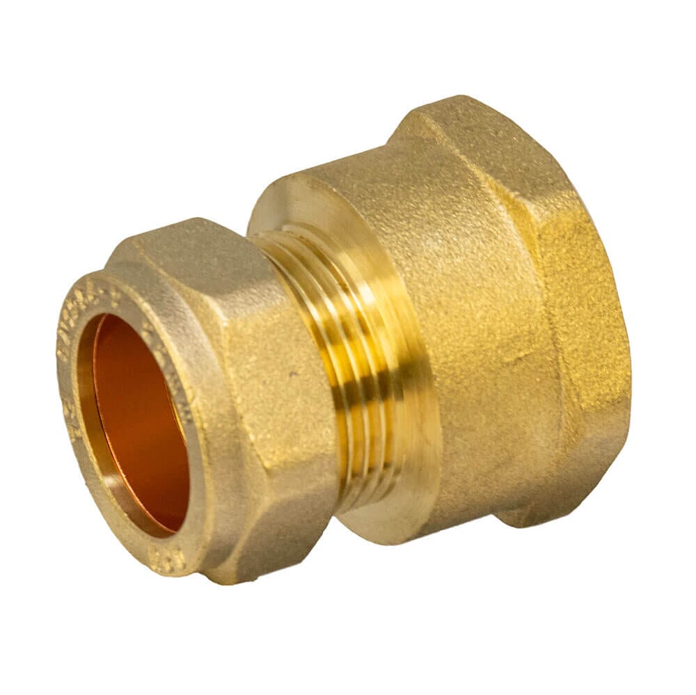 Brass Compression Female Adapter – 22mm x 1" BSP Coupler, HA5053