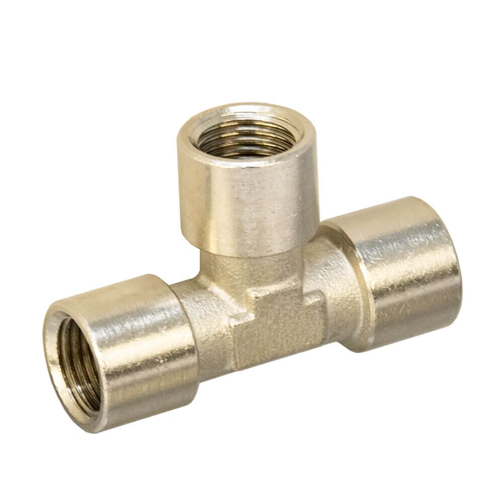 Nickel Plated Brass Threaded Equal Tee - 1/4" BSP FM, HA518