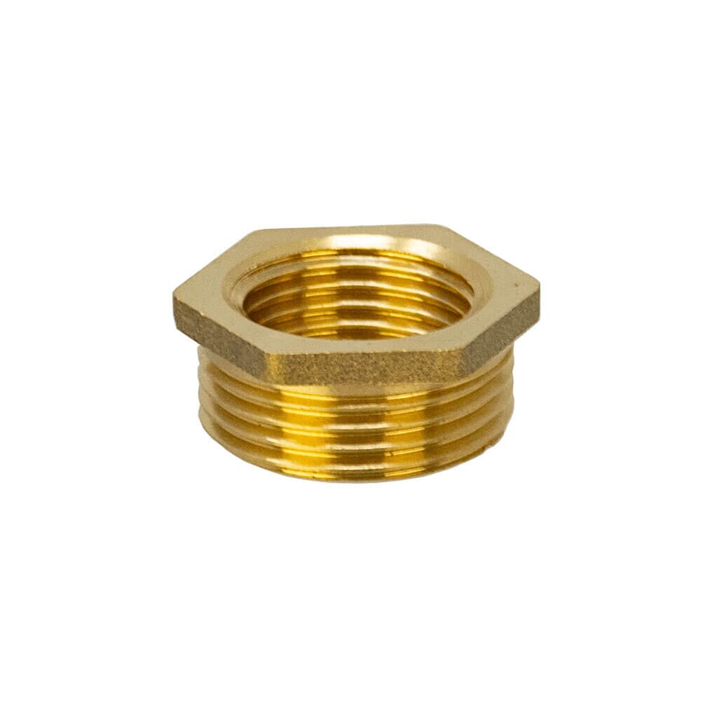 Brass Threaded Hexagon Bush - 3/4" BSP M x 1/2" BSP FM, HA7027