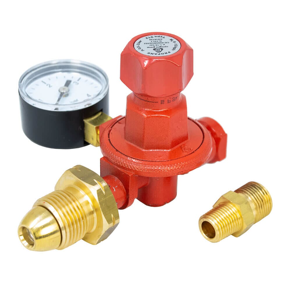 Cavagna HP Adjustable Propane Gas Regulator with Gauge 3/8