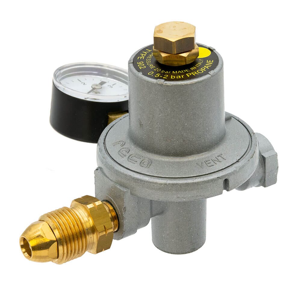 Cavagna 30kg/hr 1st Stage HP Propane Regulator with Gauge – POL , HA900G