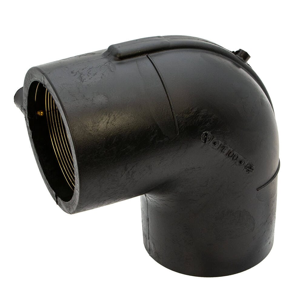Universal 90mm Black MDPE Electrofusion Equal Elbow, HA9502