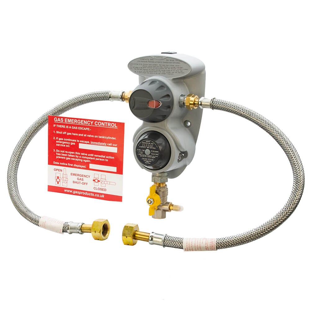 Clesse Auto Changeover LPG Regulator with Galv. Pigtails & OPSO - Irish, HA9602EARM