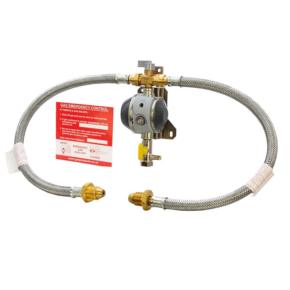 HGP LPG Manual Changeover Regulator Kit with OPSO & Galv Pigtail, HGP995ARM