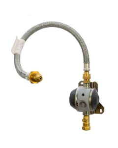 HGP LPG Single Cylinder Gas Regulator Kit with OPSO & Galv Pigtail, HGP996ARM. Complete UK POL propane regulator kit with OPSO safety shut-off and full installation accessories.