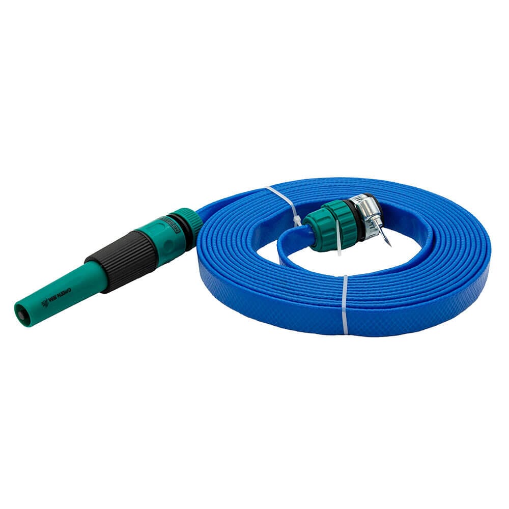 Blue 5m Food-Grade Hose for Caravan/Motorhome – Tap & Nozzle, HLST/13/5FIT