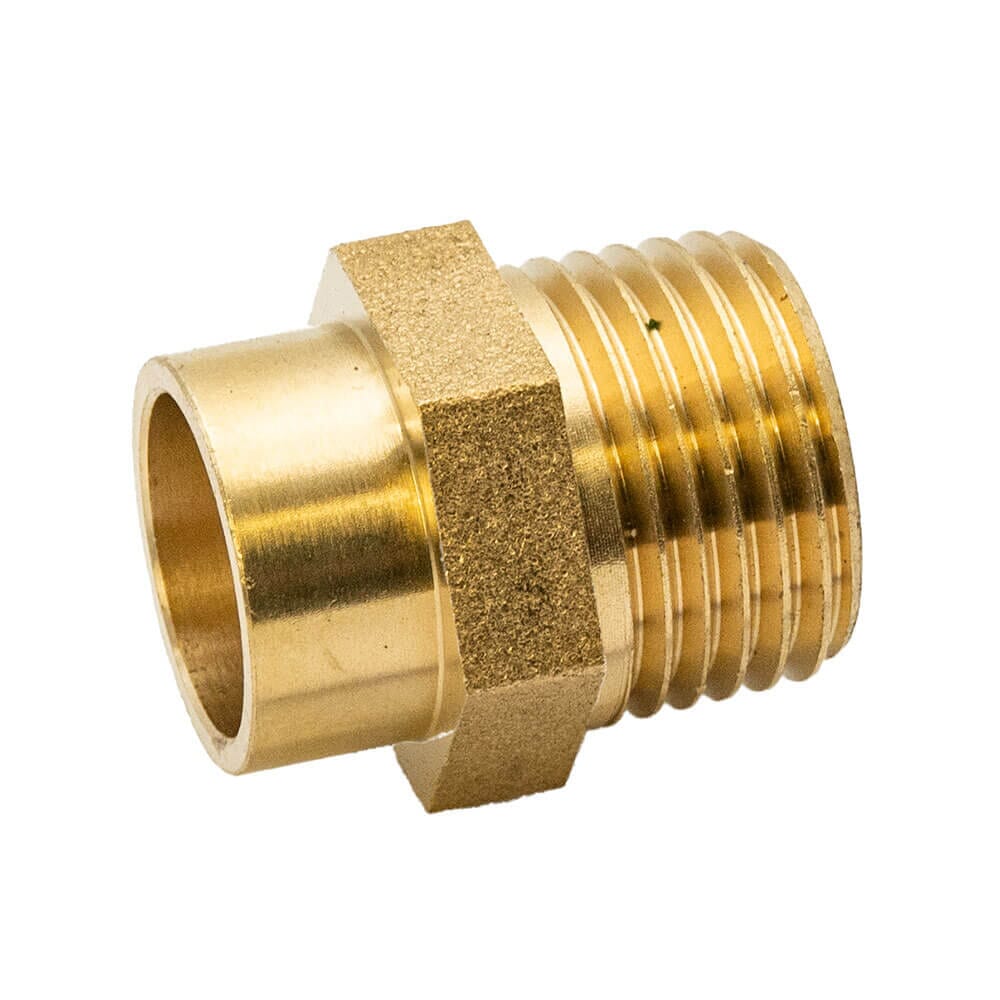 Brass Solder Ring Male Straight Coupler - 15mm x 1/2" BSP, M/111504