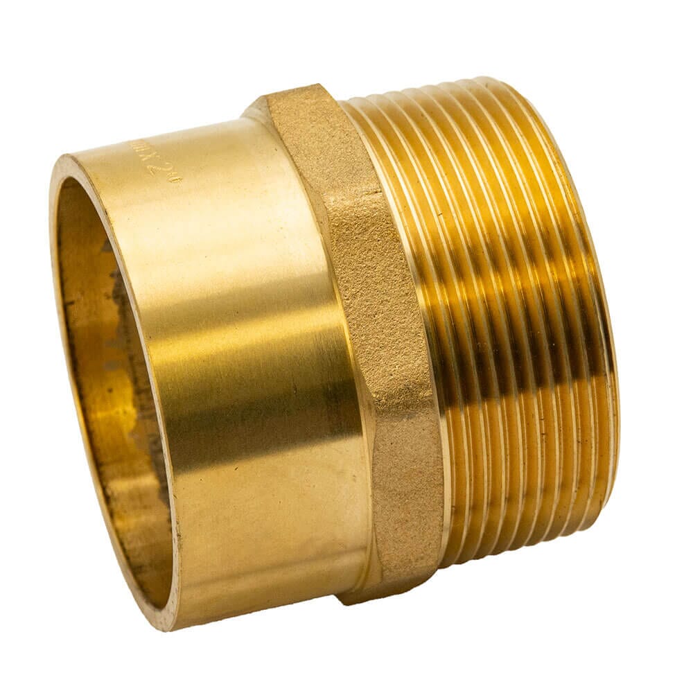 Brass Solder Ring Male Straight Coupler - 54mm x 2" BSP