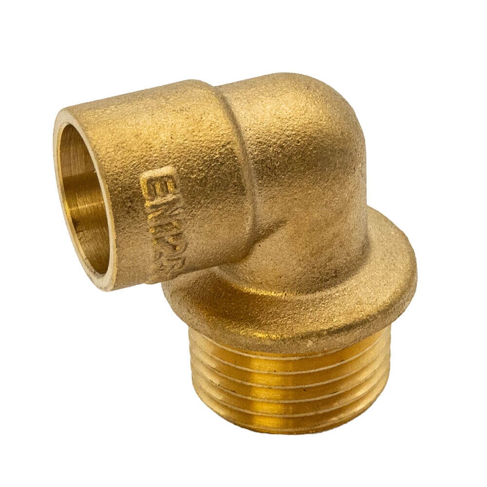 Brass Solder Ring Male Iron Elbow - 15mm x 1/2" BSP