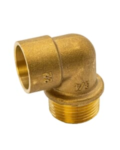 Brass Solder Ring Male Iron Elbow - 22mm x 3/4" BSP, MSR17220600