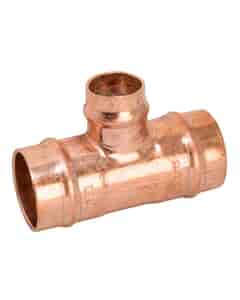 Copper Solder Ring Reduced Branch Tee - 22mm x 22mm x 15mm, MSR20222215