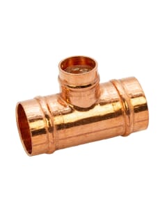 Copper Solder Ring Reduced Branch Tee - 22mm x 22mm x 15mm, MSR20222215