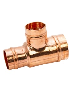 Copper Solder Ring Reduced End & Branch Tee - 28mm x 22mm x 22mm, M/202822/22
