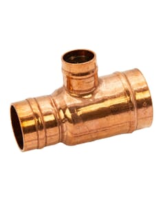 Copper Solder Ring Tee Reduced Branch & End - 28mm x 22mm x 15mm, MSR20282215
